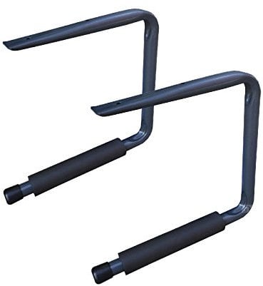 2 x Ceiling Mounted Bike Storage Hooks 240mm Padded Utility Bracket Garage & shed