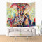 Wandteppich Mandala Moderne Tapisserie Yoga Matte Wand Hängende Dekoration für Wohnung Wohnheim Schlafzimmer Wohnzimmer Tisch Couch Cover Square Strandtuch (150 x 130cm, Indien Elefant)