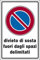 cartello alluminio cm 30x20 divieto di sosta fuori dagli spazi delimitati