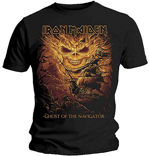 Rockoff Trade Men's Iron Maiden Ghost of The Navigator T-Shirt, Black, Medium