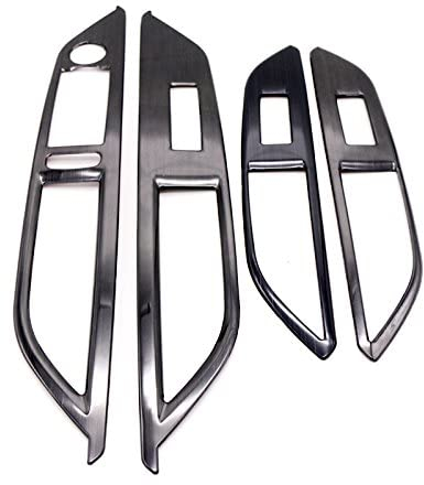 Flying High pour 3008 GT / 5008 2017-2022 Accoudoir Garniture de Couverture de Bouton de Fenêtre Décorative Couvercle Accessoires 4 pièces (Noir)