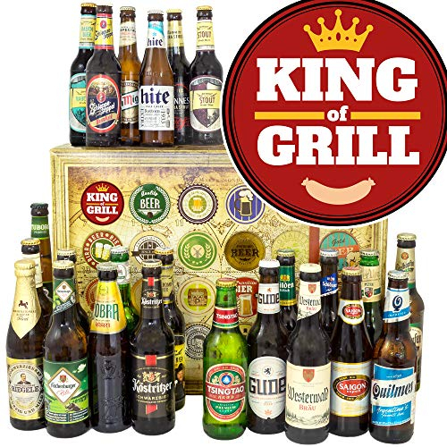 King of Grill/Bier Geschenk Welt und DE/Geschenke für Mann Grillen/Bier Adventskalender 2024 2025