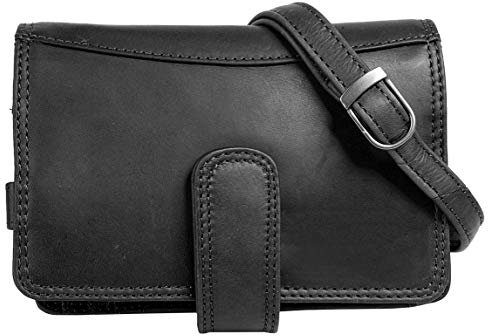 Cluty Umhängetasche echt Leder Damen | 2in1 Mini Bag | Crossbody mit Kartenfächern | praktische Handtasche mit Smartphonefach | 019335