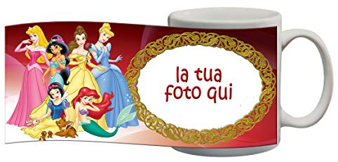 My Cust Tazza Principesse Cenerentola Biancaneve Ariel Aurora Bella Cartoni Personalizzata con Foto ECC Regalo Bambina