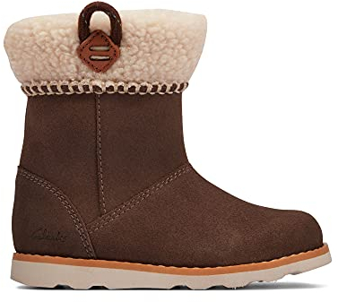 Clarks Corona Loop T, Stivali da Neve Bambina, Noce Scamosciata, 23 EU