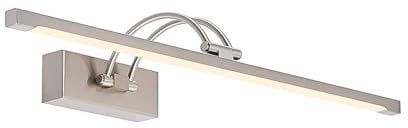 Lucande LED Bilderleuchte, Spiegelleuchte 53,6 cm Wandlampe nickel satiniert Wandleuchte 12W 3000K 1230lm Bilderlampe Flurbeleuchtung