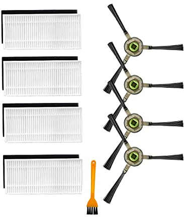 ZRF - Accessori per aspirapolvere robot OKP K7/K8, ricambio (4 spazzole laterali + 4 filtri HEPA + 1 spazzola per la pulizia)