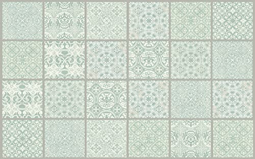 Queence | Küchen Spritzschutz „Fliesenmuster“ 80x50 cm | Küchenrückwand | Alu-DiBond | Fliesenschutz | Paneele | Küchenfliesen | Rückwand