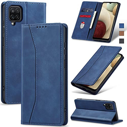 Jasonyu Coque pour Samsung Galaxy A12, Antichoc TPU Housse Coque Samsung Galaxy A12 Cuir PU Portefeuille Etui [Magnétique] [Porte Cartes] [Stand Fonction] Flip Compatible Coque Samsung Galaxy A12