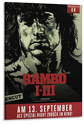 Rambo Part Iv Filmposter auf Leinwand, Kunstposter und Wandkunst, Bilderdruck, modernes Familien-Schlafzimmer, Dekor-Poster, 60 x 90 cm