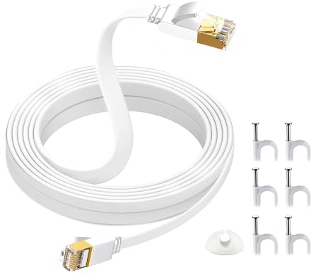 HuLuWa CAT 7 Netzwerkkabel,Netzwerkkabel Flach Lan kabel 3 Meter,Patchkabel Cat 7,Gigabit Ethernet,RJ45 kabel für PS5/4 Router Modem TV Laptop