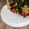 Lewondr Weihnachtsbaum Rock, 48 Zoll Weihnachtsbaumdecke Rund Christbaumdecke mit Heißprägemuster aus Weicher Kunstpelz, Weihnachtsdeko Weihnachtsbaum Deko für Weihnachten Neujahr Zuhause - Silber