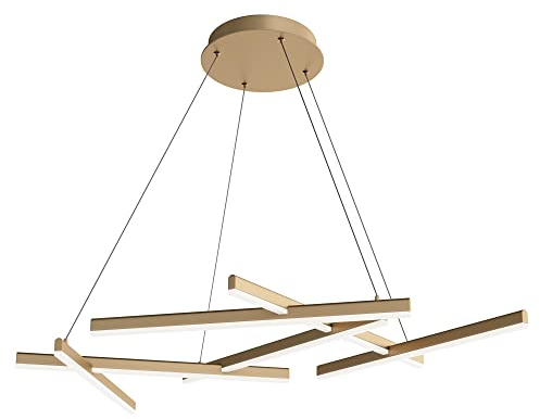 Moderne Designer LED Pendelleuchte, aus Metall, Acryl, minimalistisch, höhenverstellbar, warmweiß, LED-Modul 3000K, 3500lm, 75W inkl.