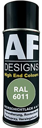 Alex Flittner Designs Peinture antirouille 4 en 1 RAL 6011 Vert Reseda Peinture de protection pour métal Spray de peinture antirouille Bombe aérosol