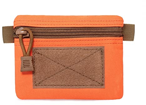 Tactical Molle Mini Pouch Tactical Compact EDC Utility Pouch wasserdichter Nylon-Schlüsselbundhalter mit Reißverschluss für Schlüsselwechsel und ID Karte Orange