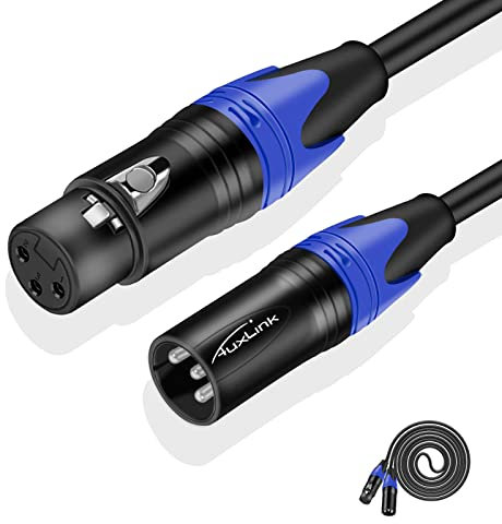 AuxLink XLR Cables 50ft, Microphone Cable, XLR Male to Female Mic Cable 3 Pin for Speaker Systems, Radio Station, and More - 1 Pack 50 Feet