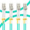 FLYPROFiber 2M OM3 LC auf LC LWL Glasfaser Patchkabel | Längenoptionen: 0,2m-100m, 10 GB Duplex, 50/125 um Multimode Kabel, LSZH 2 Meter, 4 Packs