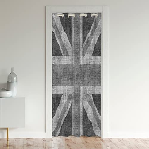 Union Jack Türvorhang 150x203cm Vorhang für Innentür Raumteiler Union Flag Datenschutz Wärmesperrung Schwarzout Türvorhang 150x203cm Grau Verdunkelung der schwarzen Vorhänge für Schlafzimmer