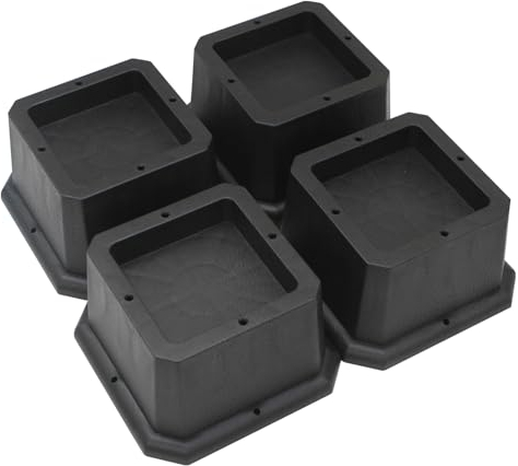 MYMULIKE Bed Risers 2 inch Heavy Duty Furniture Risers, Up to 6000 Lbs Bed lifts Blocks for Couch Desk Sofa Table bookshelf(Black 4 Pack, 2 inch)