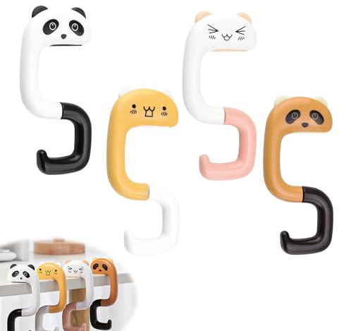 4 Piezas Colgador de Bolsos, MYLERCT Cuelga Bolsos Mesa, Creativo Colgar Bolsa para Mesa, Dibujos Animados Gancho de Bolsillo, para Restaurantes, Cafés, Escuelas
