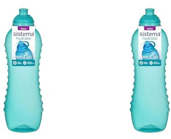 Sistema Twist ’n’ Sip Squeeze Gourde sport | Gourde à eau étanche | 620 ml | Sans BPA | Couleurs Assorties (Lot de 2)