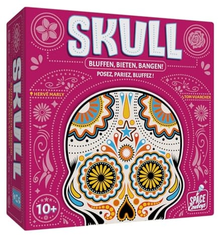 2011671 Skull, Bluffspiel für 3-6 Spieler, Kartenspiel, Partyspiel für Erwachsene und Kinder ab 10 Jahren, Bluffen, deutschsprachige Edition