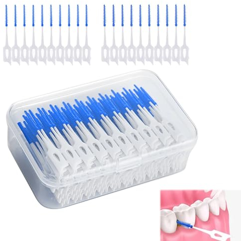 100 pcs Spazzolini Scovolini Silicone,Scovolini Interdentali,Spazzolini Interdentali Silicone,Scovolino Denti,Viene utilizzato per l'igiene e la pulizia interdentale per mantenere la salute orale