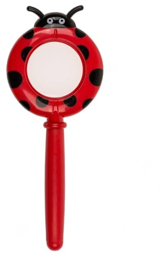 MIJOMA Lupa de exploración para niños – Diversión al aire libre para pequeños exploradores, ligera lupa natural e insectos, 16 x 6 x 1 cm, diámetro de 3,5 cm, ideal como regalo (mariquita roja)