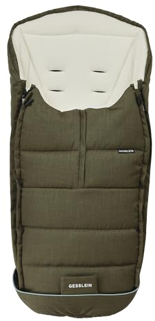 Gesslein Fußsack Igloo, Babyfußsack (mitwachsend & rutschsicher, geschützter Kopfbereich, pflegeleichter Fußsack Kinderwagen), moos
