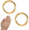 XCSJ 2 Stück Runde Karabiner 75mm OD 63mm ID Sehr Robust Zinklegierung Runde Karabiner Ring Karabinerhaken Rund Groß Karabiner Rund O Ring für Schlüsselanhänger, Tasche, DIY Handwerk Machen (Gold)