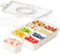 Kulamo Snackbox mit 8 Fächern, Snackteller mit Deckel und Griff, Snackbox Organizer Süßigkeiten Box, Snackschale für Gewürzlagerbehälter Süßigkeiten Veggie Keks Nüsse Desserts