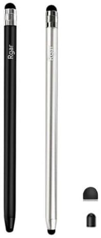 Stylet pour Samsung Galaxy Tab A9/A8/A7/ipad/AMZ Fire Max 11/10 avec tous les appareils à écran tactile capacitif + embouts remplaçables (noir + blanc)