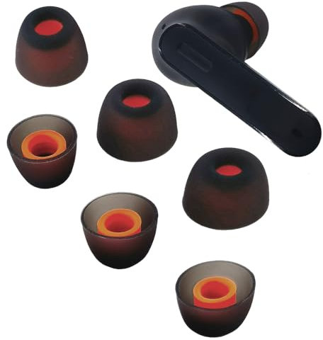 TENNMAK 6X Eartips Replacement for JBL Tune 230NC TWS Earbuds Earpad * Black Ear Tips