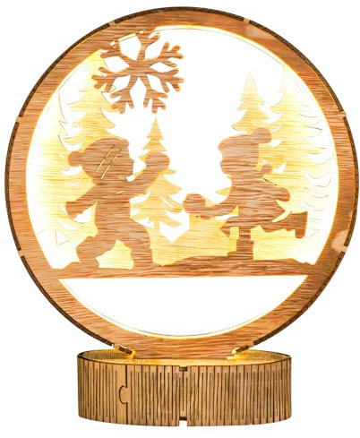 Zecnaud Weihnachtsdeko Innen, Weihnachtsdeko Holz, Weihnachtsdeko, Weihnachtsdeko Tisch, Weihnachtsdeko Led, Holzdeko Weihnachten, Weihnachtsdeko Sale, ideal als Christmas Deko Zimmer Deko (A)