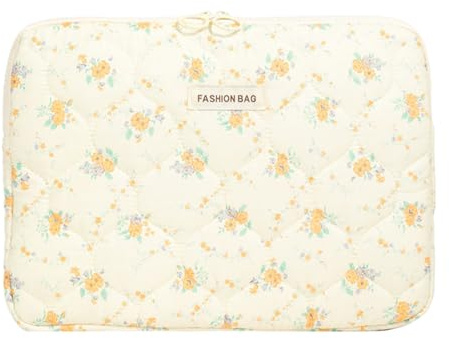 Allayu Floral Laptop Sleeve For Women Cute Laptop Case For 13 Inch Devices Little Flower Laptop Bag For Laptop Sleeve, yellow, 13 inches