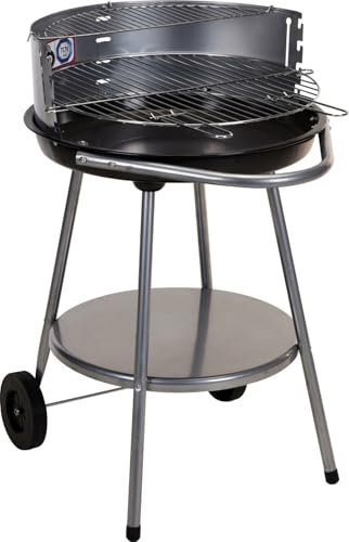 Rundgrill mit Rädern 47x75cm Schwarz - Grill Standgrill Kohlegrill BBQ Holzkohlegrill