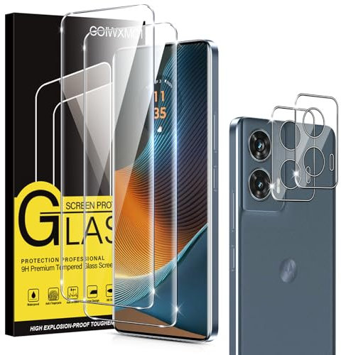 Coiwxmoi 2 Pezzi Vetro Temperato per Motorola Edge 50 Fusion Pellicola Protettiva con 2 Protezione Fotocamera Durezza 9H Anti-Graffio Anti-impronte Trasparente Senza Bolle Vetrino