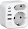 JSVER Adaptateur Prise Australie/Chine,6 en 1 Type I Adaptateur Voyage France vers Australie Argentine avec 2 USB A et 2 Type C(17W) et 2 Prise pour Australie Chinoise Zelande Fidji Argentine(Blanc)