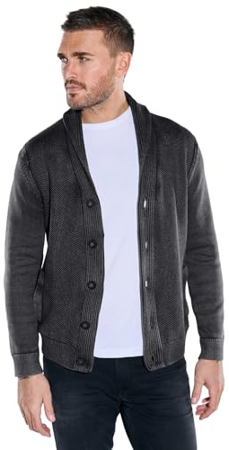 emilio adani Herren Herren Cardigan strukturiert, Anthrazit, 38250, Anthrazit in Größe XXL