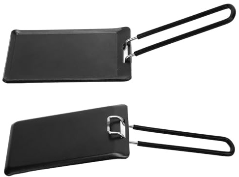Mini bistecchiera per barbecue da campeggio, bistecchiera portatile con manico staccabile e custodia, piastra antiaderente per barbecue da campeggio per esterni