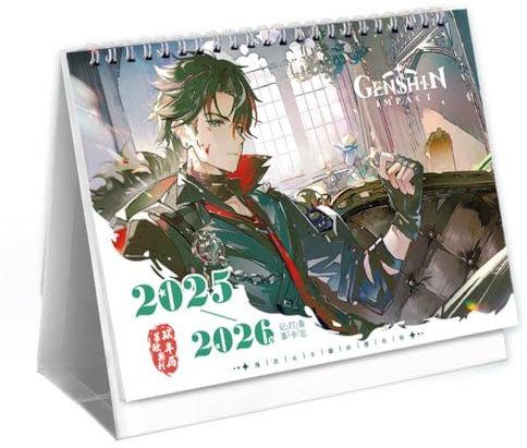 2025-2026 Genshin Wriothesley Adventskalender Biennale Tischkalender Kalender, Wriothesley Kalender 2025 2026 Tischkalender Anime Figuren Wriothesley Schöne Illustration, Mehrfarbig