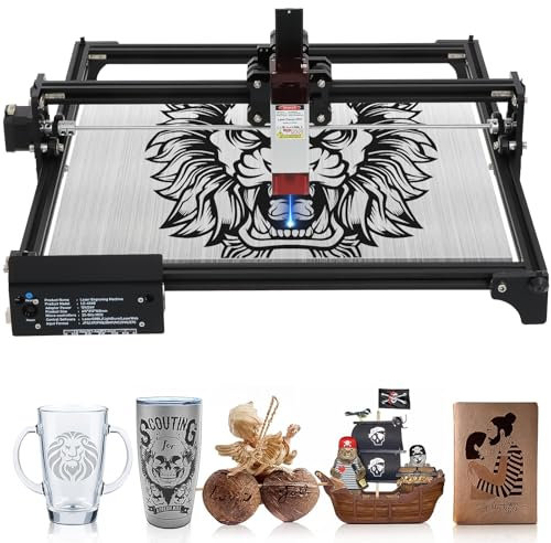 Graveur Laser,10 W Machine à Gravure Laser, Gravure et Découpe Rapides en Bois, CNC Cutter Laser Haute pour Bricolage Bois Métal Verre Acrylique Cuir