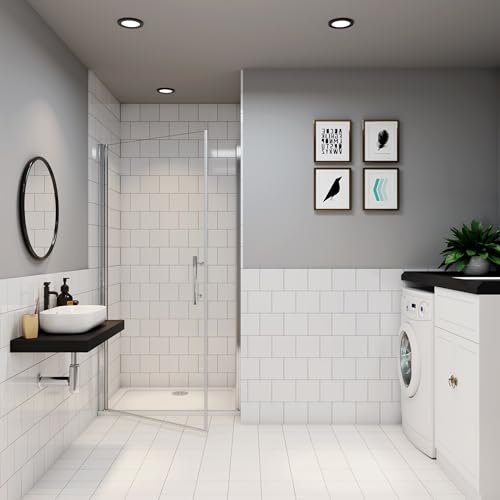 Porte de douche 80cm porte de douche pivotante en niche Hauteur 180cm 6mm verre trempé et anticalcaire