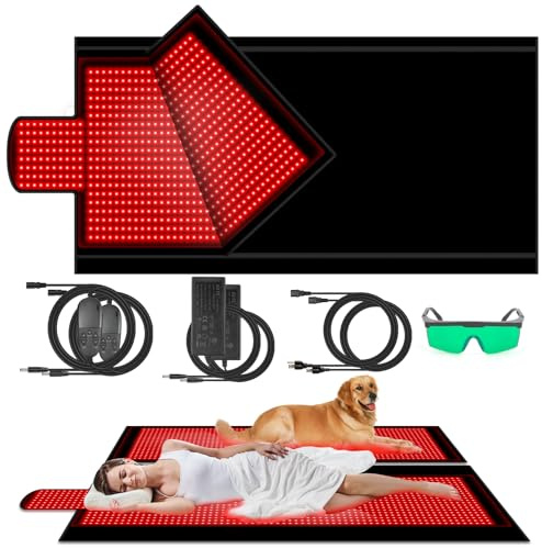 Große Rotlicht-Therapiedecke für den ganzen Körper 215×85~140 cm – Infrarot Schlafsack mit 2680 LEDs (660nm & 850nm) – Ganzkörper Rotlicht-Matte zur Entspannung & Regeneration