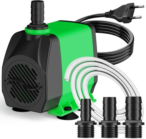 Bomba de Agua Sumergible 45W 2500L/H, Protección contra Sobrecalentamiento, Funcionamiento Ultrasilencioso. Incluye cable de 1.8 m Para Estanque, Acuarios y Sistemas Hidropónicos.