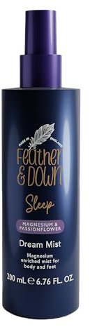 Feather & Down Magnesium and Passionflower Dream Mist (200ml) - Calming Sleep Aid, Soothing Body & Foot Mist Enriched with 5% Magnesium and Passionflower Extract, Relaxation Aromatherapy