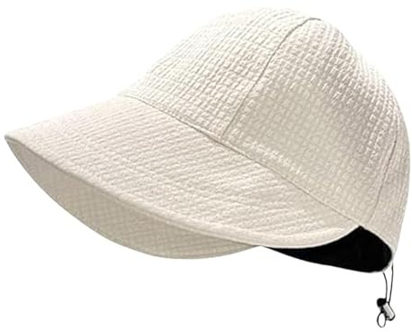 FAINCA Sonnenhüte für Damen mit Verstellbarem Kordelzug Sonnenhut Damen Faltbar Breiter Saum Sommerhut Einheitsgröße Faltbar für Alltag Laufen Radfahren Musikfestivals (Beige)
