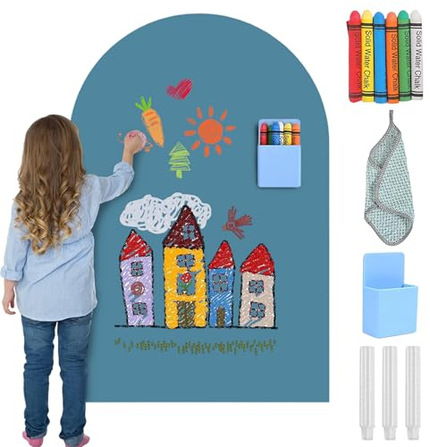 LUPATDY Magnettafel Kinder, Magnetwand Groß 80x100cm, Montessori Magnetwand Kinder mit Kreiden, Abwischbare Tafel, Magnettafel Selbstklebend für Kinderzimmer Deko, Schule, Büro (Cyan)