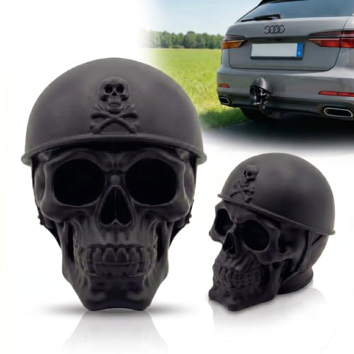 Totenkopf Anhängerkupplung Abdeckung – Schutzkappe für 50 mm Kugelkopf – Schädel Design – Robuster Kunststoff – Universal – Abdeckkappe für Anhänger, Auto, SUV - Made by R-Satz Shop