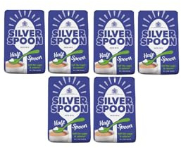 Silver Spoon Half Spoon Granulated Sugar – 1kg (Pack of 6)| Same Sweetness with Half the Calories | Perfect for Tea, Coffee, and Baking